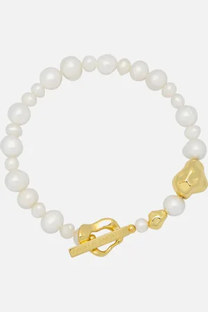 ESTELLA BARTLETT Organic Pearl Gold-Tone T-Bar Bracelet