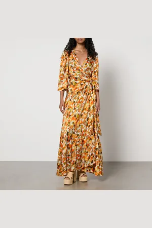 Stella Nova Floral-Print Puckered Silk Wrap Dress - DK 34/UK 8