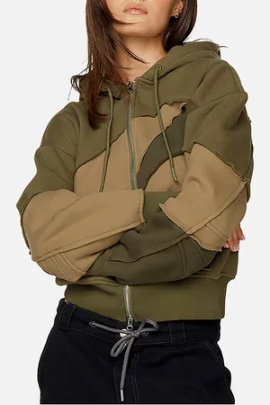 House of Sunny Landscape Patchwork Cotton-Blend Jersey Hoodie - S