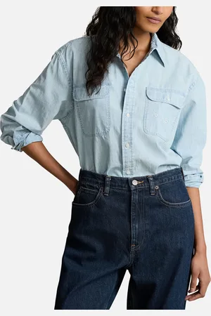 Ralph Lauren Embellished Cotton-Chambray Shirt - M