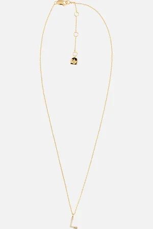 Astrid & Miyu Initial Pavé 18K -Plated Necklace