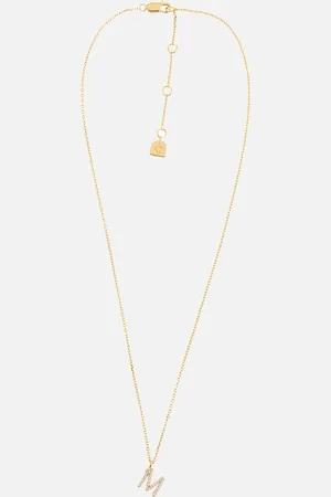 Astrid & Miyu Initial Pavé 18K -Plated Necklace