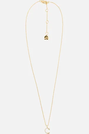 Astrid & Miyu Initial Pavé 18K -Plated Necklace