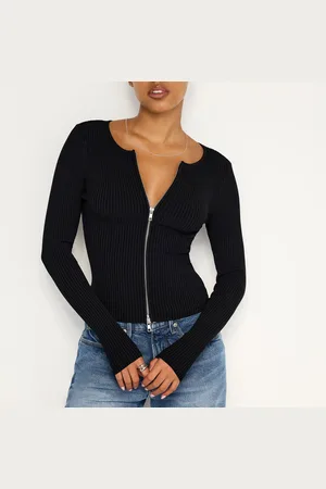 GOOD AMERICAN Virgo Ribbed-Knit Top - XS