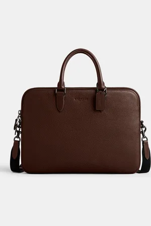 Coach Gotham Pebble-Grain Leather Slim Briefcase
