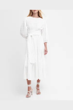 Barbour Kelburn Cotton-Blend Seersucker Gauze Midi Dress - UK 10