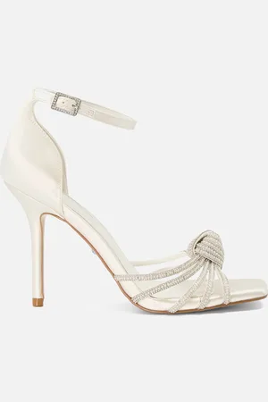 Dune Morella Embellished Satin Heeled Sandals - UK 7