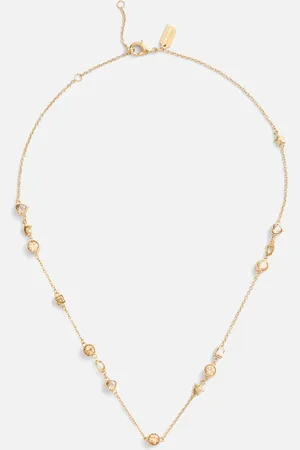 Coach Signature -Tone Star and Heart Station Necklace