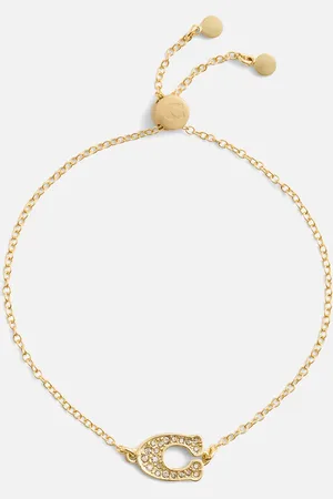 Coach Signature Pavé C -Plated Brass Slider Bracelet