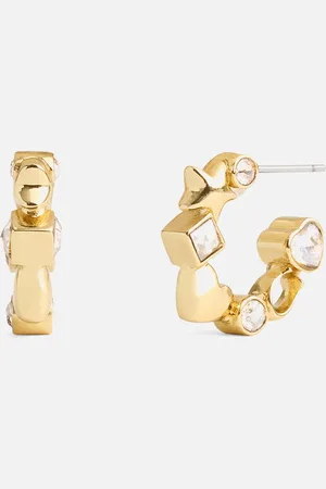 Coach Signature -Tone Huggie Earrings