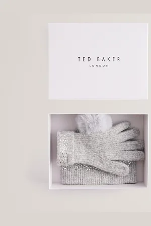 Ted Baker Keriis Ribbed-Knit Hat And Gloves Set