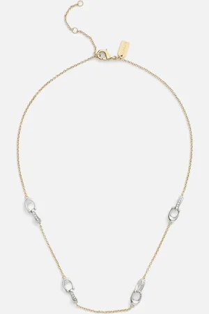 Coach Signature Pavé C Strand -Toned Necklace