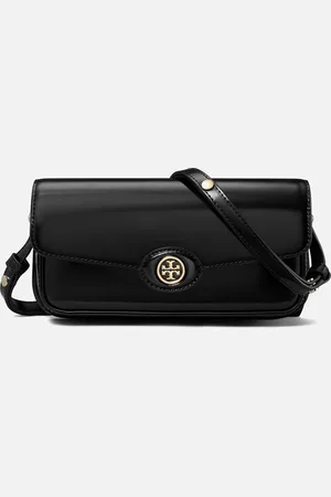 Tory Burch Robinson Spazzolato Patent Leather Shoulder Bag