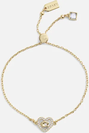 Coach Pavé Heart -Toned Slider Bracelet