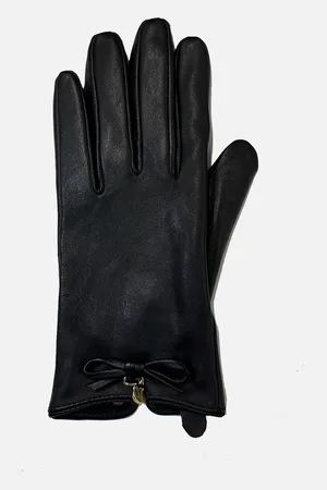 Ted Baker Sheryys Bow Detail Leather Gloves - M-L