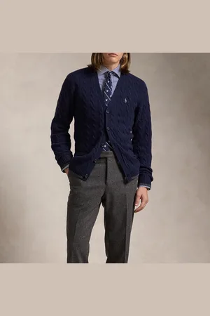 Ralph Lauren Cable-Knit Cotton V-Neck Cardigan - S