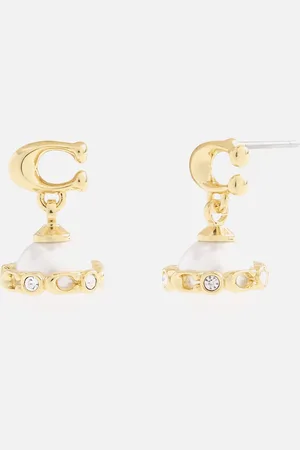 Coach Pearl Orb Gold-Tone Drop Earrings