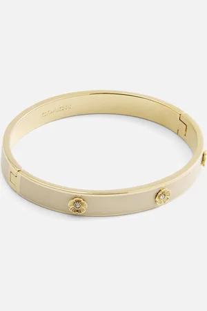 Coach Tearose Gold-Tone Hinged Bangle