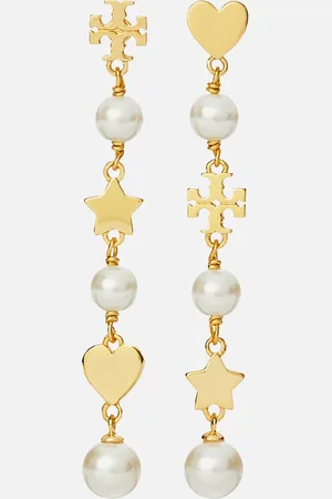 Tory Burch Kira Linear Pearl -Tone Earrings