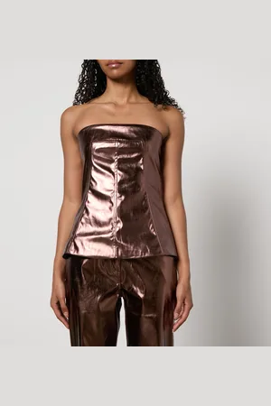 Amy Lynn Johanna Faux Leather Tube Top - XS