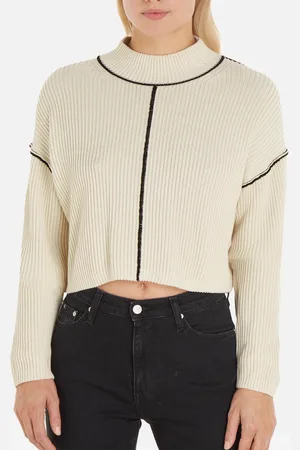 Calvin Klein Contrast Seams Cotton Sweatshirt - L