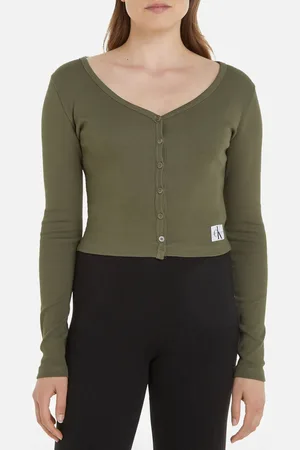 Calvin Klein Ribbed Cotton-Blend Cardigan - XS