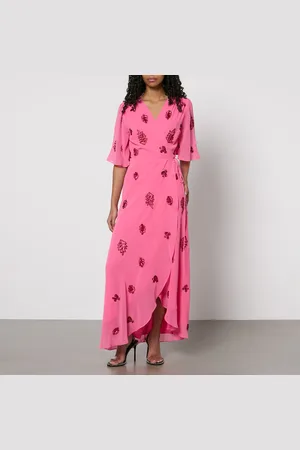 HOPE & IVY Hebe Embellished Chiffon Wrap Maxi Dress - UK 8