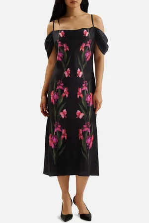 Ted Baker Lucern Satin Midi Dress - UK 10