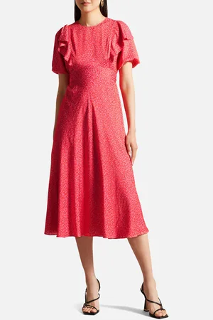 Ted Baker Mayyia Floral-Print Crepe Midi Dress - UK 8