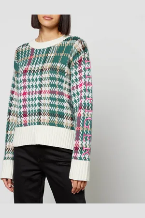 Tommy Hilfiger Houndstooth Intarsia Cotton-Blend Jumper - S