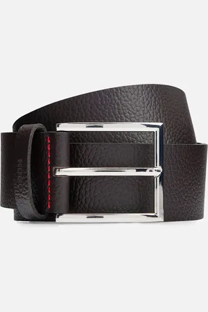 HUGO BOSS Logo-Stamped Leather Belt - 85cm