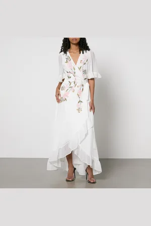 HOPE & IVY Amberley Embellished Chiffon Wrap Maxi Dress - UK 6