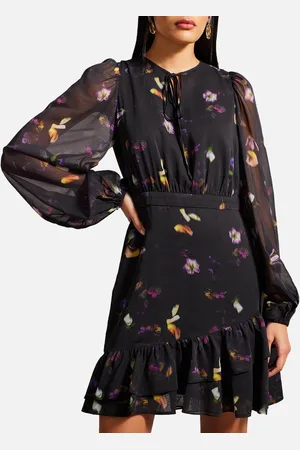 Ted Baker Nikaii Floral-Print Chiffon Mini Dress - UK 6