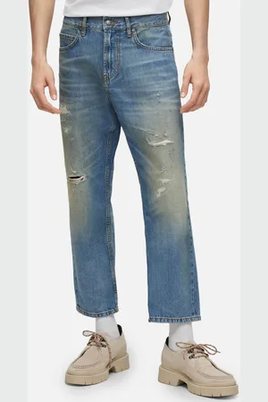 HUGO BOSS 340 Distressed Denim Straight-Leg Jeans - W30/L32