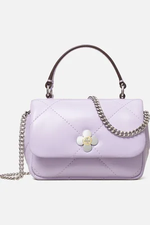 Tory Burch Kira Clover Diamond-Quilted Micro Chain Wallet