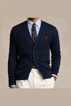 Ralph Lauren Roving Cable-Knit Cotton Cardigan - S