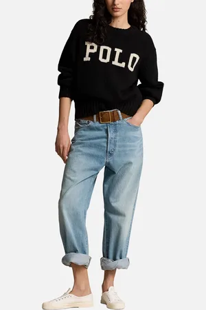 Ralph Lauren Logo-Intarsia Cotton Knit Jumper - L