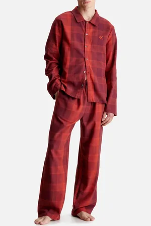 Calvin Klein Long Sleeved Cotton-Flannel Pyjama Set - S