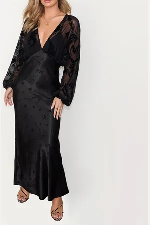 Never Fully Dressed Emma Devoré-Velvet Satin Dress - UK 14