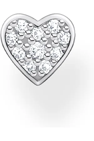 Thomas Sabo Single ear stud heart pavé silver white