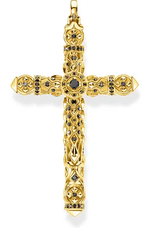 Thomas Sabo Pendant cross black stones gold black