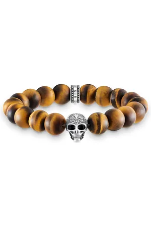 Thomas Sabo Power bracelet skull with lily brown