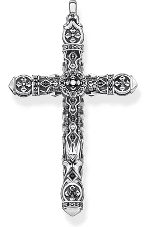 Thomas Sabo Pendant cross black stones silver black