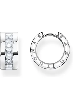 Thomas Sabo Hoop earrings with white stones pavé silver white