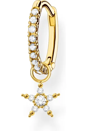 Thomas Sabo Single hoop earring with star pendant gold white