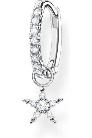 Thomas Sabo Single hoop earring with star pendant silver white