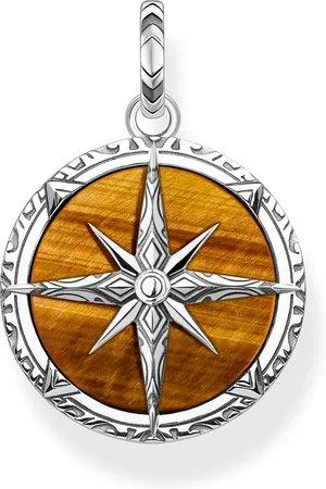 Thomas Sabo Pendant compass tiger‘s eye brown