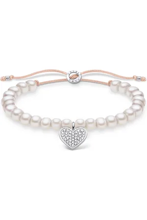 Thomas Sabo Bracelet white pearls heart pavé white