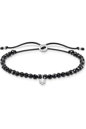 Thomas Sabo Bracelet black pearls with white stone black