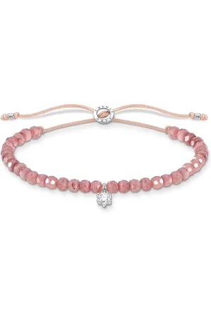Thomas Sabo Bracelet pink pearls with white stone pink